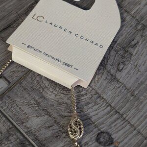 LC Lauren Conrad, Two Strand Small Charms & Pearls Necklace, 20"